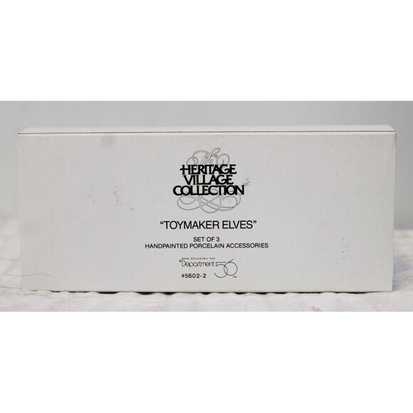 VTG 3 Pc Dept 56 Heritage Village Toymaker Elves 5602-2 Porcelain Figurines - Picture 11 of 11